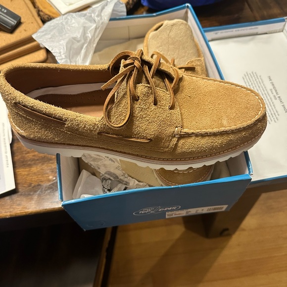 Sperry Tan Suede Boat Shoes - Picture 4 of 6